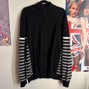 Mexx Black and Gray Zip-Up Men's Sweater